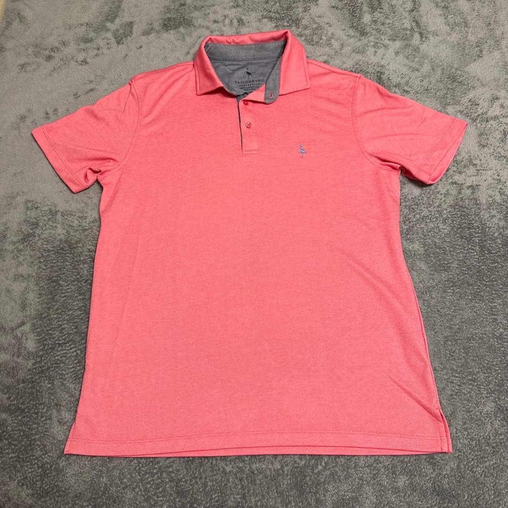 TailorByrd Mens Golf Polo Shirt Modal Cotton Coral Heathered Size L Soft Luxury‎